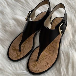 Sam Edelman black leather sandal with heels